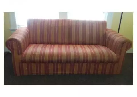 Striped sofa.  Some stains but in decent shape.